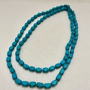 Vintage, 48in Long Turquoise Beaded Necklace